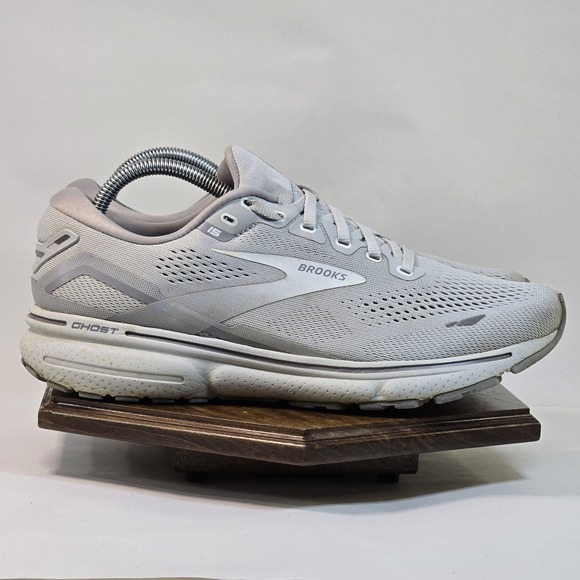 Brooks Ghost 15 Shoes Womens Size 10.5 Gray White Running Road Mesh 1203801B112 - Picture 1 of 12
